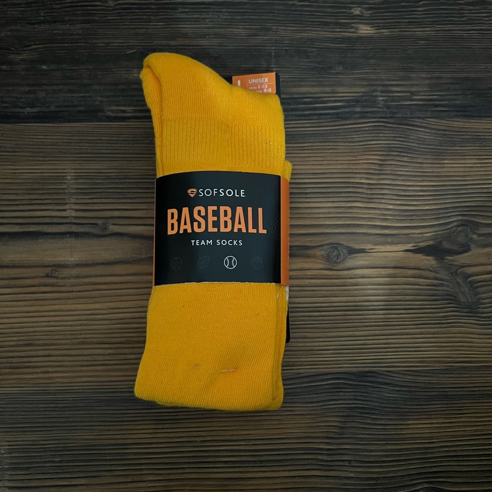 Yellow Baseball Team Socks